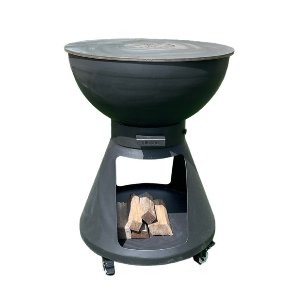 Barbecue a Legna e a Carbone Ø64xH91 cm in Acciaio Corten con Accessori Yucatán Antracite acquista