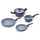 Batteria di Pentole 5 Pezzi Antiaderente Induzione in Alluminio Moneta Aria Finegres