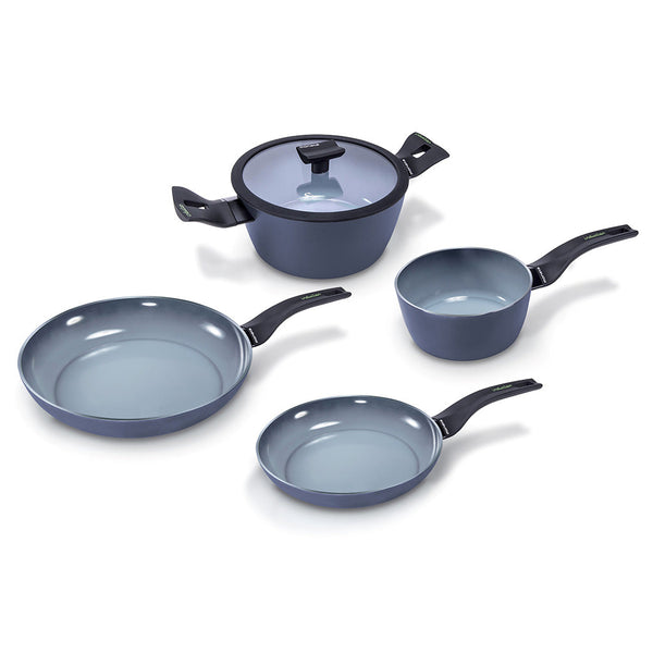 Batteria di Pentole 5 Pezzi Antiaderente Induzione in Alluminio Moneta Aria Finegres sconto