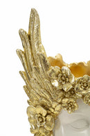 Scultura Athena 17,5x17x38 cm in Resina Bianco e Oro      