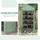 Serra a Casetta a 5 Livelli con Ingresso Avvolgibile 90x49x193 cm in Acciaio e Polietilene Verde