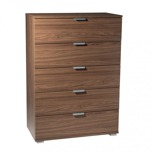 Schrank 5 Schubladen Nussbaumfarbe 75x38x103 h cm in brauner zweischichtiger Spanplatte online