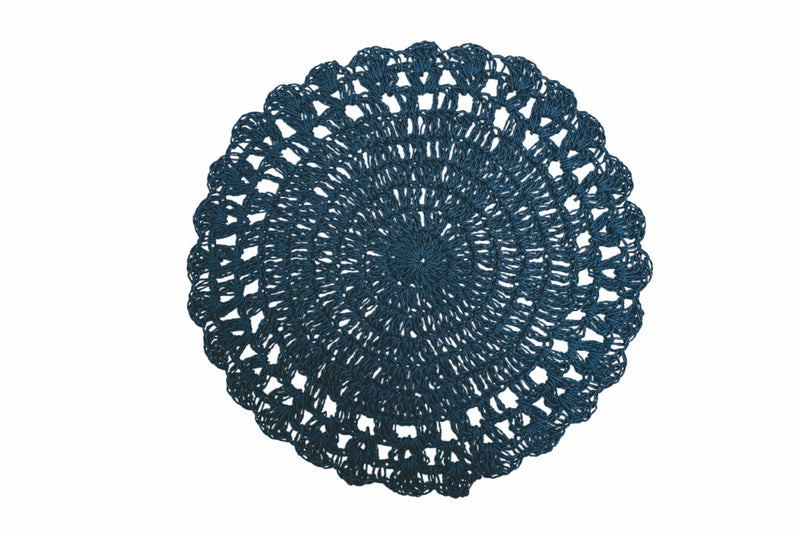 Set 6 Tovagliette Tonda Ø38 cm Villa d'Este Home Tivoli Uncinetto Ocean