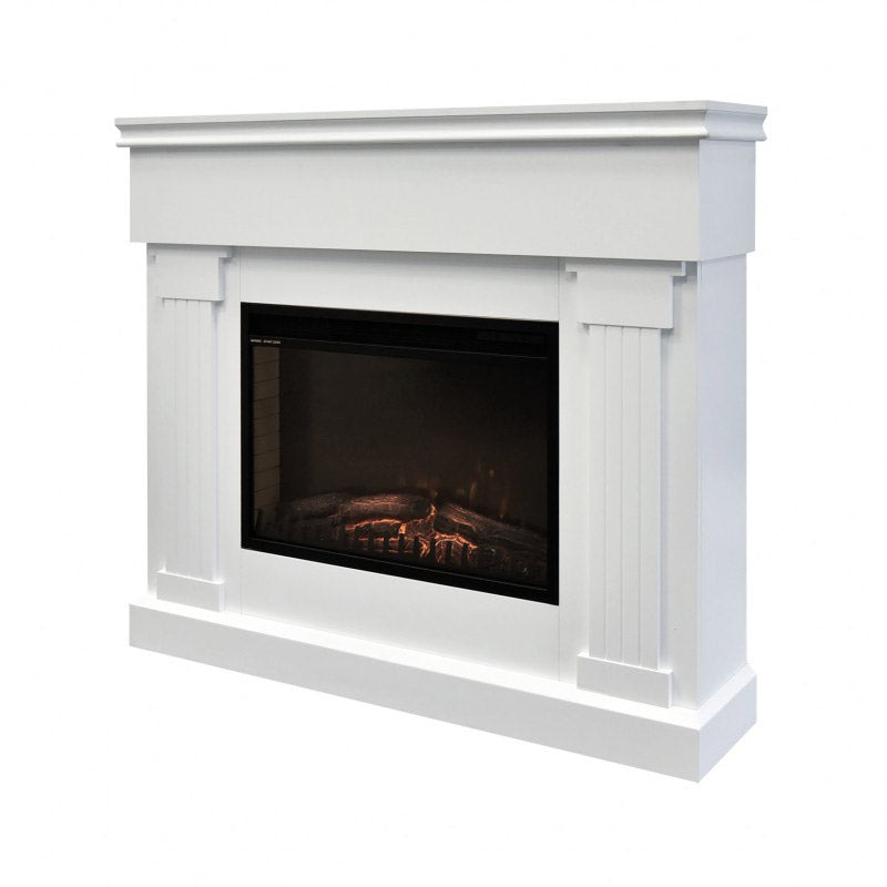 Camino Elettrico da Pavimento Effetto Fiamma 1800W Taylor Bianco