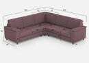 Divano Angolare 5 Posti 226x226x85 cm Marrak in Tessuto Prugna