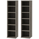 Set 2 Pezzi Mobile Libreria Porta CD 21x22,5x88,5 cm Grigio    