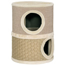 Cuccia per Gatti 35,5x35,5x49 cm Struttura Tiragraffi a Torre con 2 Nicchie Corda in Sisal e Alga Marina Cachi      