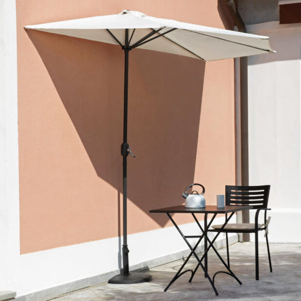 sconto Vorghini Ecru Wandmontierter Garten-Halbschirm Ø3m