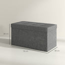 Panca Contenitore Pieghevole 84L 76x38x38 cm in Tessuto Grigio Scuro