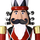 Soldatino Schiaccianoci in Metallo rosso cm Ø22/27xh85