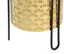 Set 2 Portavasi Ø21x40-19x22 cm in Metallo Nero e Oro