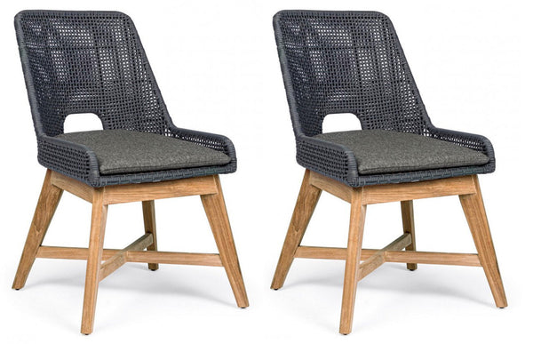 sconto Set 2 Sedie 50x68x86h cm con Cuscini Hesperia Slate