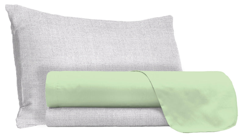 Set Lenzuola Sopra Sotto e Federe in Cotone Pistacchio Varie Misure