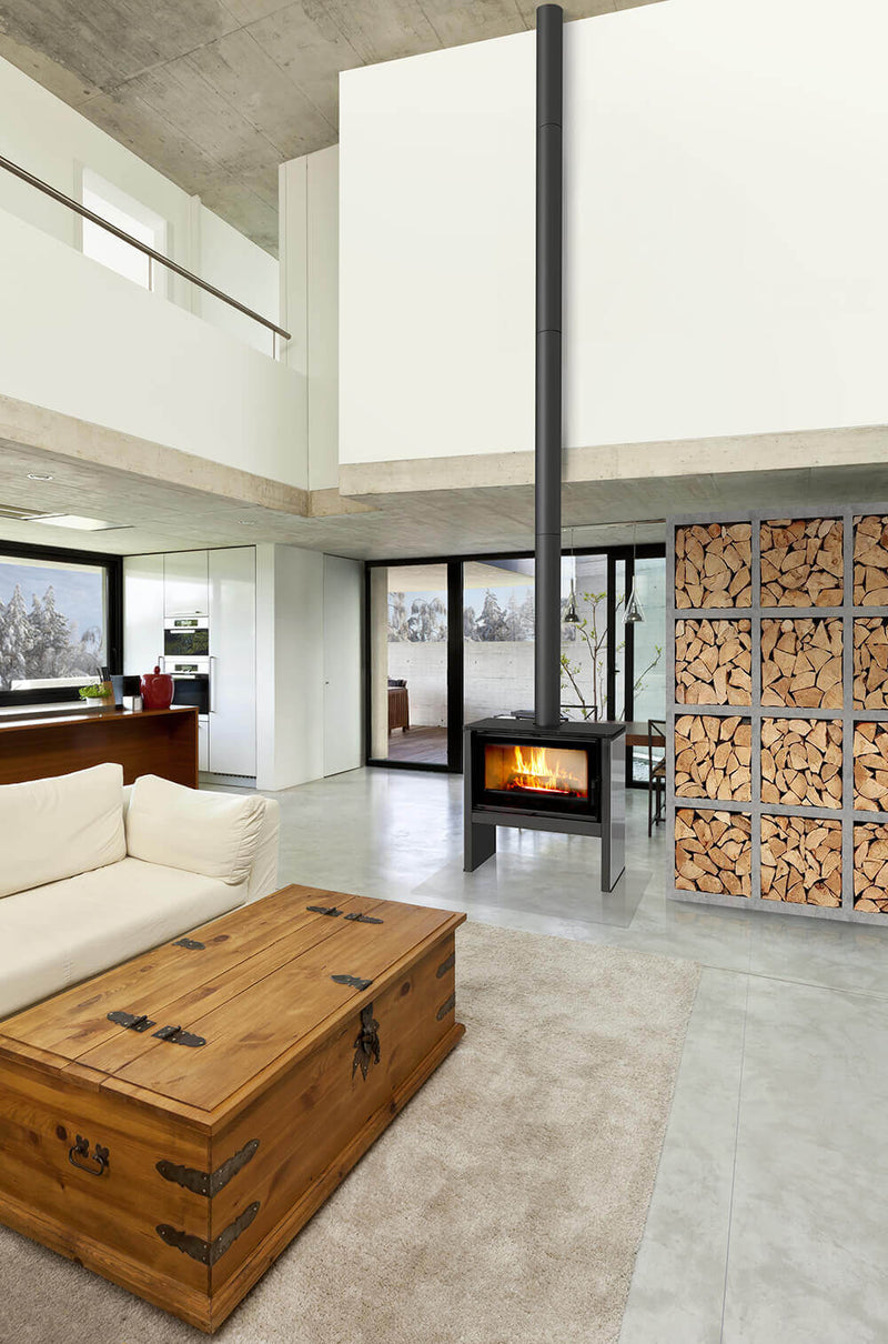 Stufa a Legna 6/16KW in Acciaio Flig Sheridan Bianca