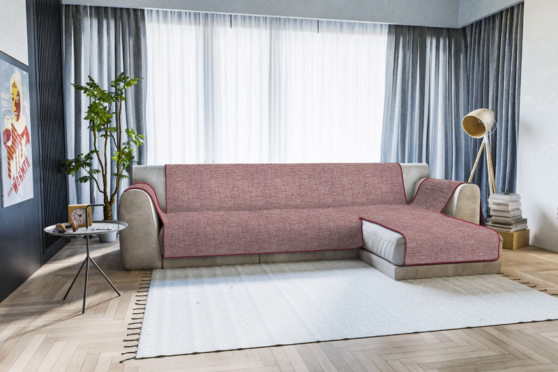 Copridivano in Poliestere con Penisola Destra Bordeaux Varie Misure