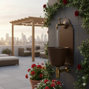 Fontana a Parete da Giardino con Rubinetto Belfer 42/PR Ruggine