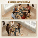 Tavolo da Pranzo Allungabile per 4-6 Persone 70-140x80x77,5 cm in Legno e Acciaio  Nero      