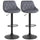 Set mit 2 Barhockern 51,5 x 48 x 83-104 cm in dunkelgrauem und schwarzem Stoff mit Samteffekt