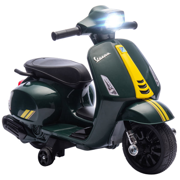 online Moto Elettrica per Bambini con Licenza Ufficiale Piaggio Vespa 6V con Rotelle e Luci Verde Scuro