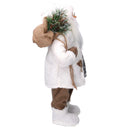 Babbo natale in tessuto con led bianco e marrone cm xh60