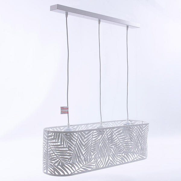 prezzo Lampadario a 3 Luci 75x20xH23 cm Ovale in Metallo Bianco