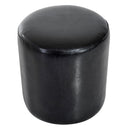 Pouf Poggiapiedi Sgabello Tondo Imbottito in Similpelle Nero 45x45x50 cm 