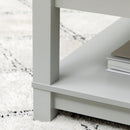 Tavolino da Caffè 80x80x42,5 cm con Ripiano in Truciolato  Grigio e Legno