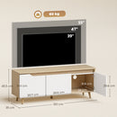 Mobile TV 55" Max a 3 Sezioni 120x35x45,5 cm con Ripiano Regolabile in Legno Bianco e Rovere      