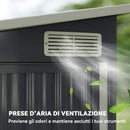 Casetta Box da Giardino 234x132x185 cm con 3 Porte Bloccabili in Acciaio Grigio Scuro      