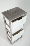 Cassettiera 4 Cassetti in Legno Massello 38x28x86 cm Fumer Marilyn Grigio