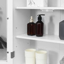 Pensile da Bagno Armadietto con Anta a Vetro 55x20x65 cm in Legno Bianco  