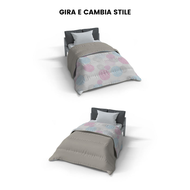 Trapunta Invernale 1 Piazza e Mezzo Stampata in Microfibra 300gr Double Face Molecole