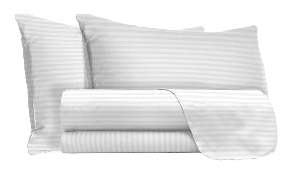 acquista Doppellaken-Set oben und unten und Kissenbezüge aus weißem Polyester-Satin