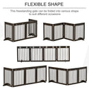 Cancellino di Sicurezza per Cani Pieghevole 204x30x61 cm in Legno di Pino Marrone