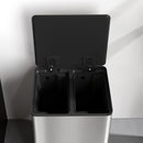 Pattumiera a Pedale 2 Sezioni 30L 47,7x37,5x66,8 cm in Acciaio Inox e PP  