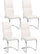Set 4 Sedie Imbottite 44x58x104 cm Thelma in Ecopelle Bianco