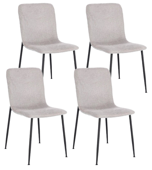 Set 4 Sedie 44x56x81 cm Rinas in Tessuto Grigio Chiaro acquista