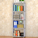 Libreria 5 Ripiani 52x31x144 cm in Metallo e Tessuto TNT Joy Silver/Grigio