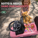 Macchina Cavalcabile Licenza Land Rover 84x40x94,5 cm con Maniglia e Barriera in PP e Acciaio Rosa      