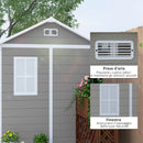 Casetta Box da Giardino 180x180 cm con Pavimento 2 Porte con Blocco e Finestra in Resina Grigio  