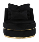 Poltrona Paris Space Nero/Oro Ø84x72 cm in Legno e Spugna Nero e Oro