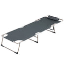 Lettino Pieghevole da Spiaggia 56x176x28 cm Sdraio Prendisole in Tessuto Oxford Grigio      