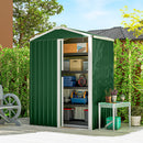 Casetta Box Porta Attrezzi da Giardino 136x87x179 cm Superficie 1.1m² con Porta Scorrevole Bloccabile in Acciaio Verde      