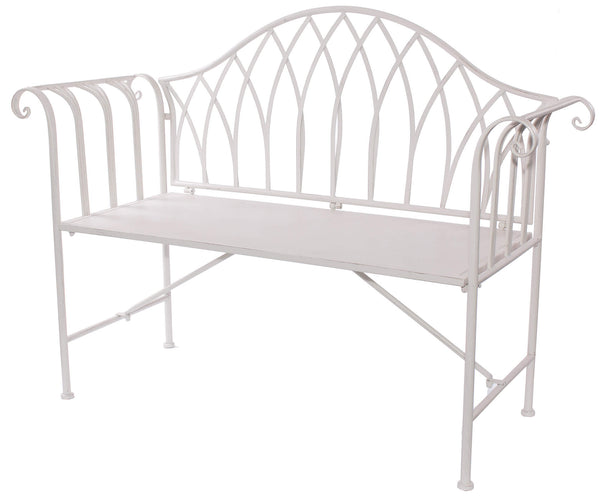 Panchina da Giardino 129x46xH94 cm in Metallo Bianco prezzo