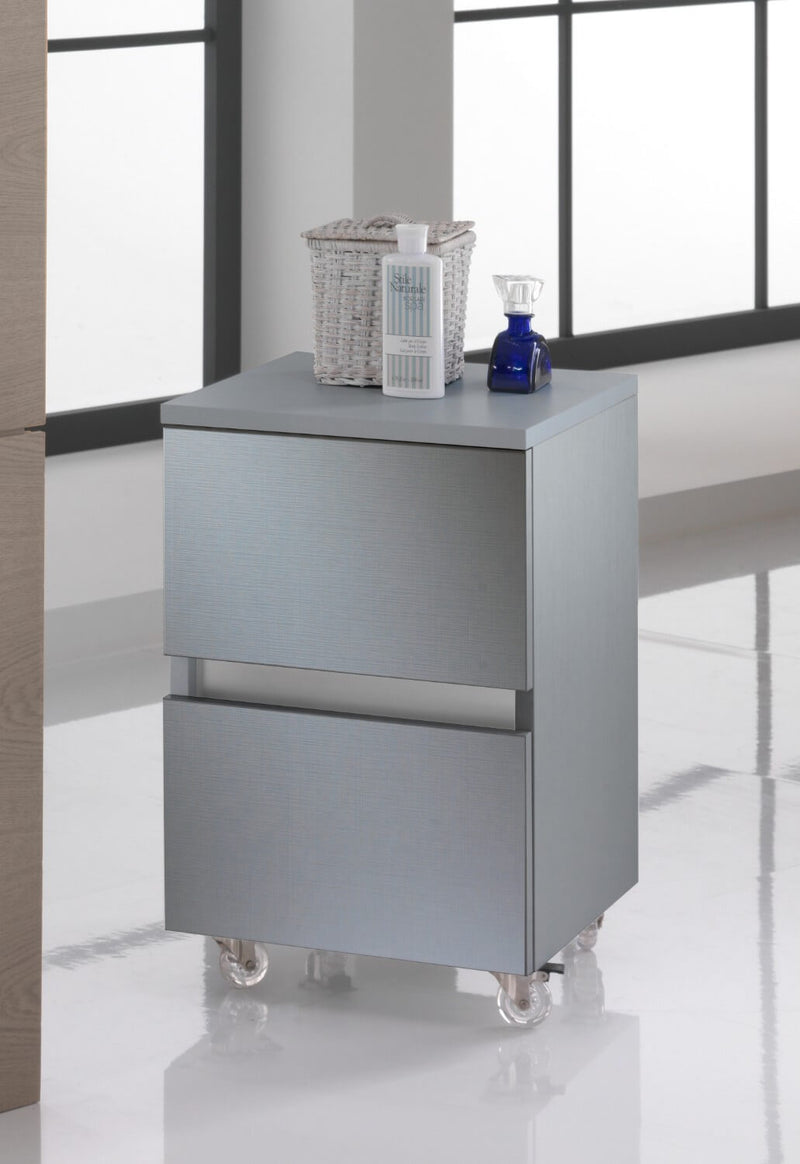 Mobile Cassettiera 2 Cassetti Soft Close in Legno in Melaminico 35x38x57cm TFT Bali Piombo
