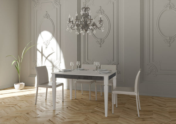 acquista Tavolo Allungabile 120-224x90x80 cm Impero Iron Bianco Frassino