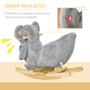 Cavallo a Dondolo per Bambini in Legno e Peluche Koala Grigio
