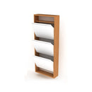 Scarpiera pensile 50x15x124 cm bambù bianca con 3 ante a ribalta