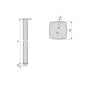 Gambe Regolabili per Tavolo Fitwid H 830 Anodizzato Opaco Alluminio Emuca