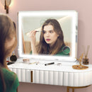 Specchio Trucco 80x62x14 cm con LED Regolabili Touch e Ingranditore 10x    